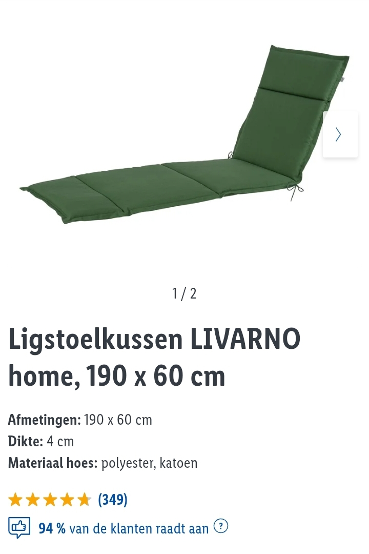 Ligstoelkussen LIVARNO home