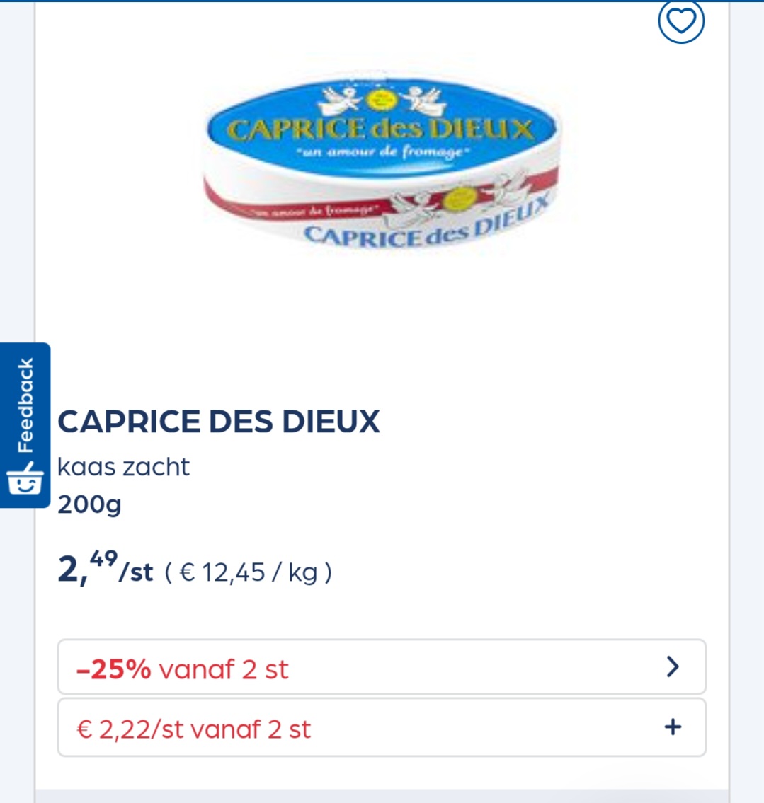 Collect&go CAPRICE DES DIEUX kaas zacht 200g