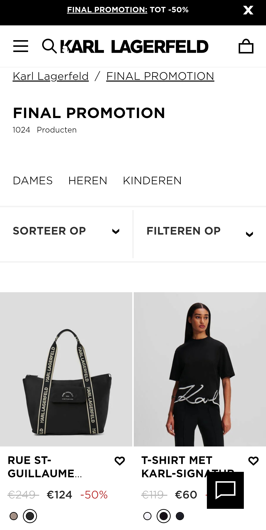 Karl lagerfeld 50%