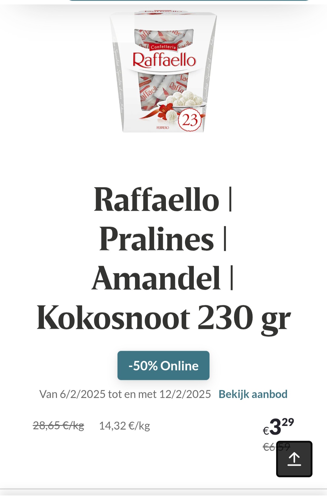 Raffaello | Pralines | Amandel | Kokosnoot 230 gr -50% Online Delhaize