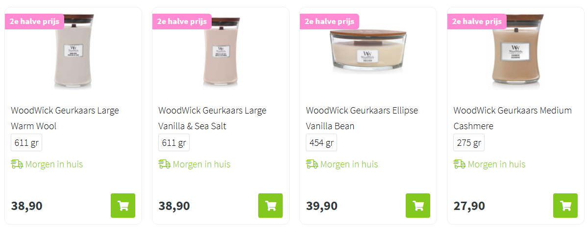 2e aan -50% WoodWick 🕯️