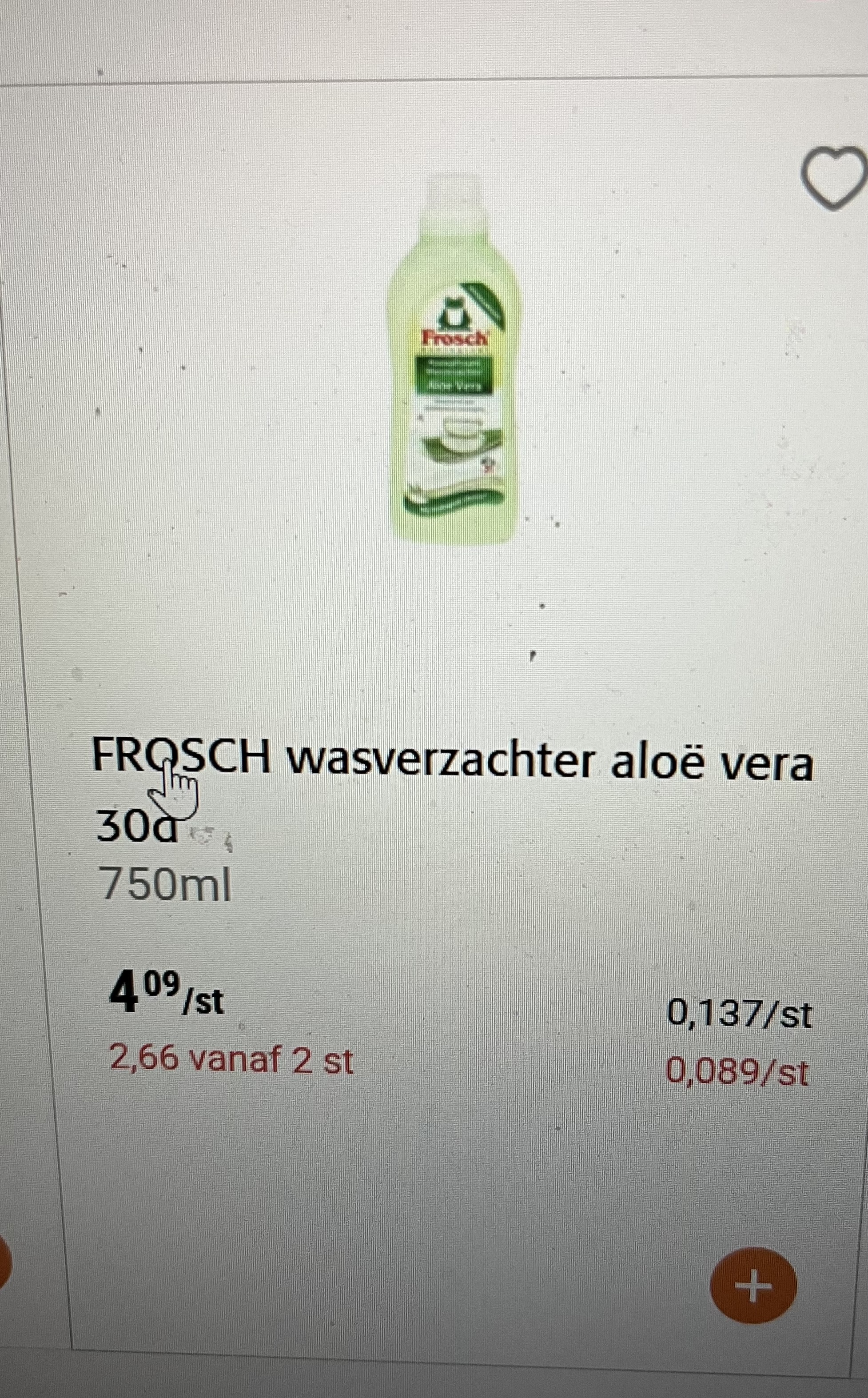 Frosch wasverzachter aloe vera 30 d