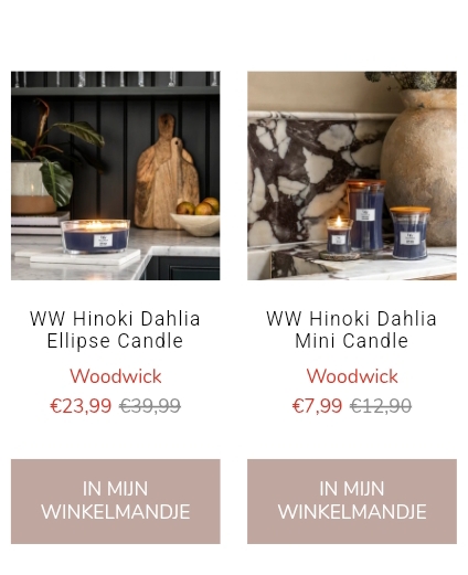 40% korting op Woodwick en Yankee kaarsen