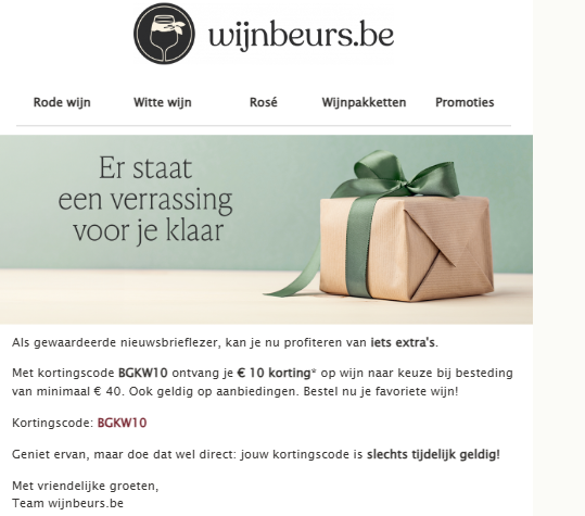 Wijnbeurs: €10 korting bij aankoop vanaf €40