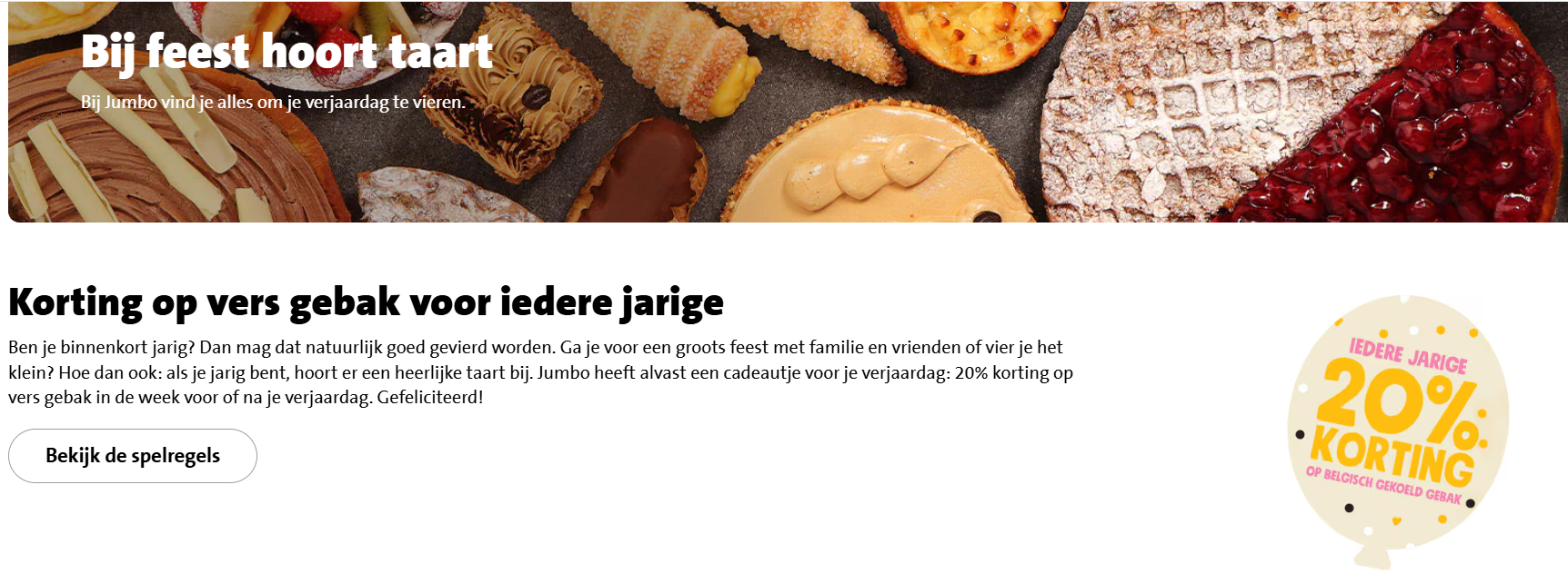 -20% op vers gebak 🎂 Verjaardagskorting