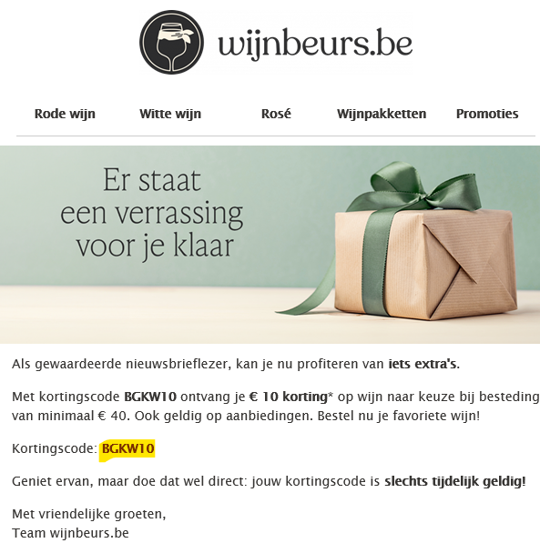 € 10 korting op wijn naar keuze bij Wijnbeurs
