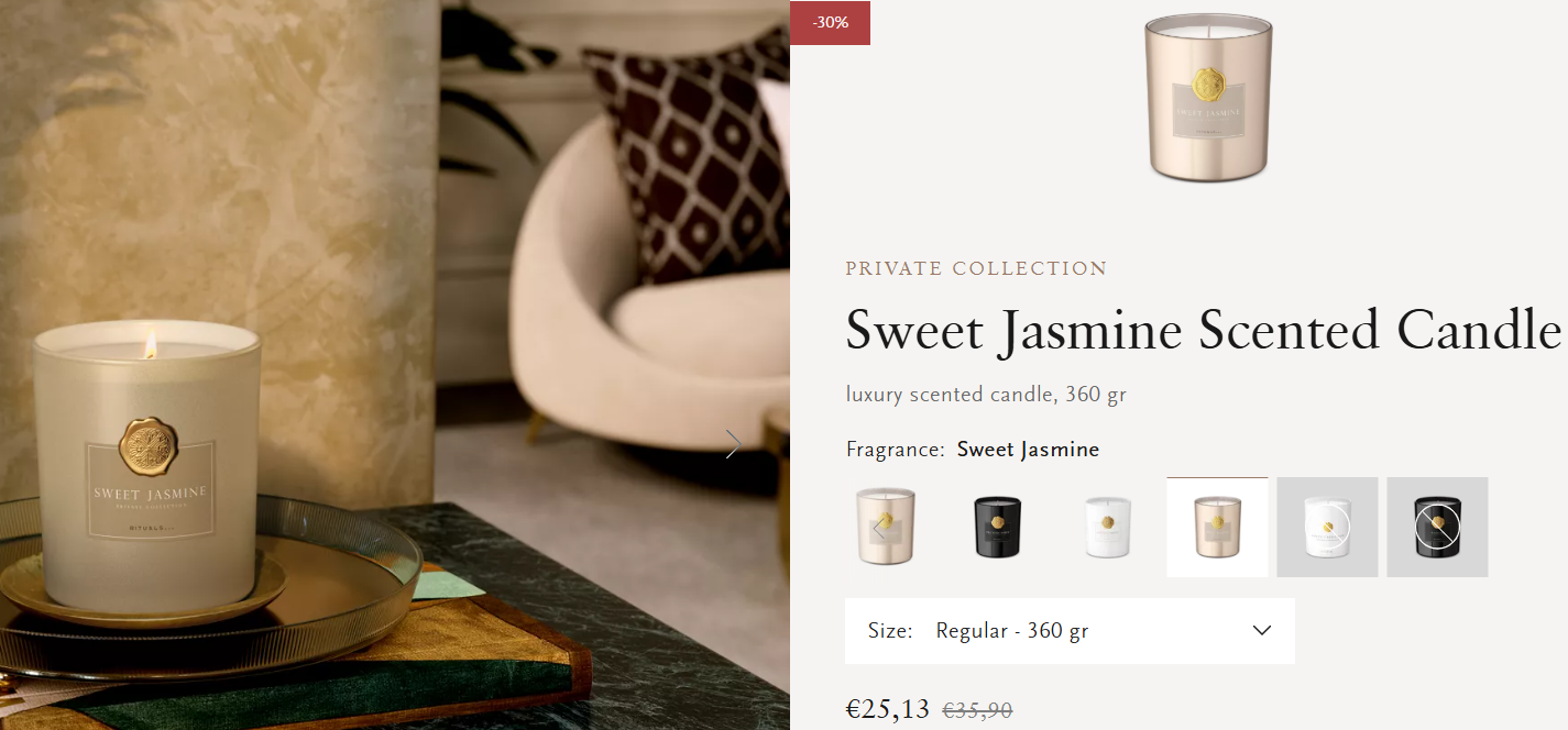 -30% op Rituals geurkaarsen 360 gram 🕯️