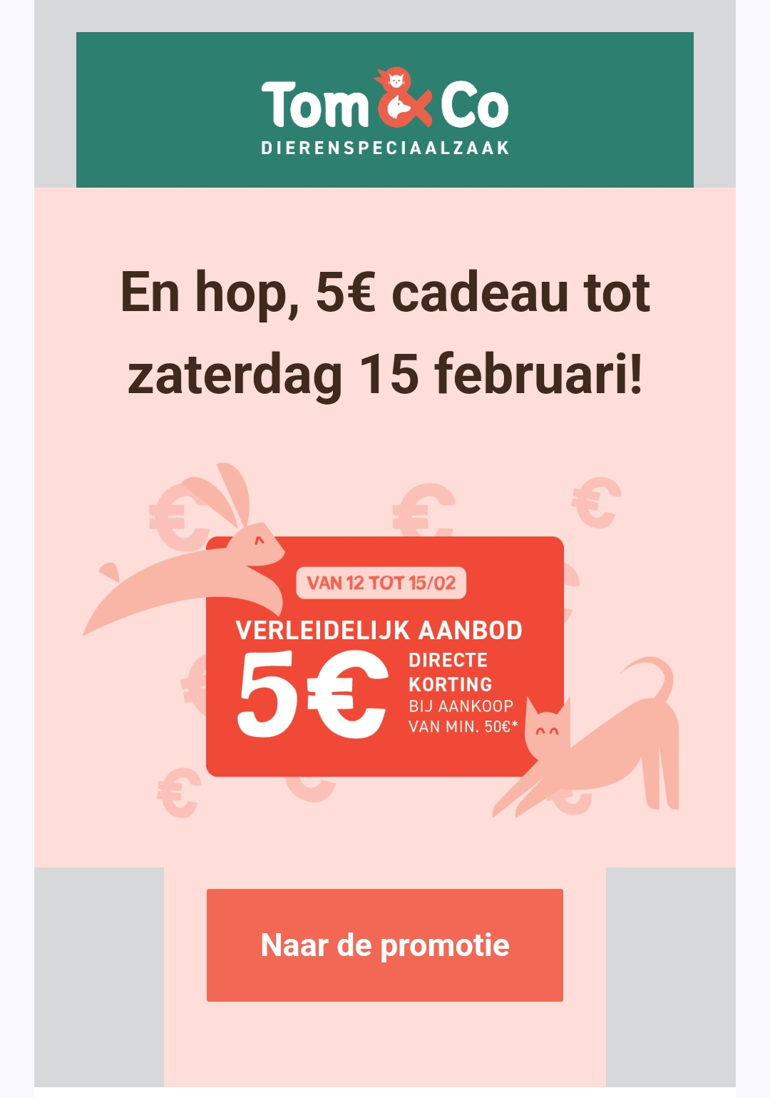 €5 korting bij Tom & Co