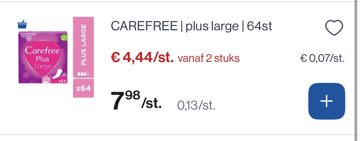 Carefree plus large 64 st