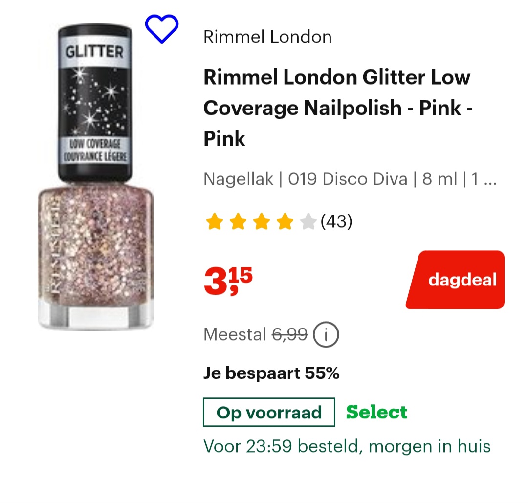 Rimmel London Glitter Low Coverage Nailpolish - Pink - Pink -5/% bij bol.com