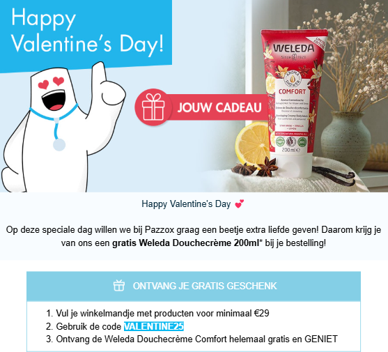 gratis Weleda Douchecrème bij pazzox