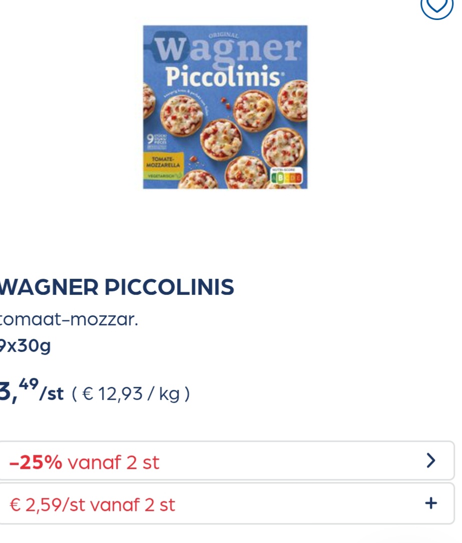 Collect&go WAGNER PICCOLINIS tomaat-mozzar. 9x30g