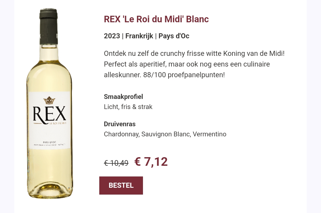 Le Roi du Midi' Blanc wijnbeurs