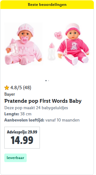 -50% Bayer Pratende pop 👶🏼 First Words Baby