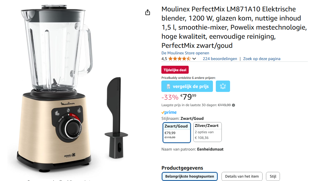 Moulinex PerfectMix LM871A10 Elektrische blender