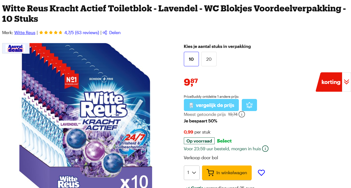 -50% WC geurblokjes 🚾 Witte Reus