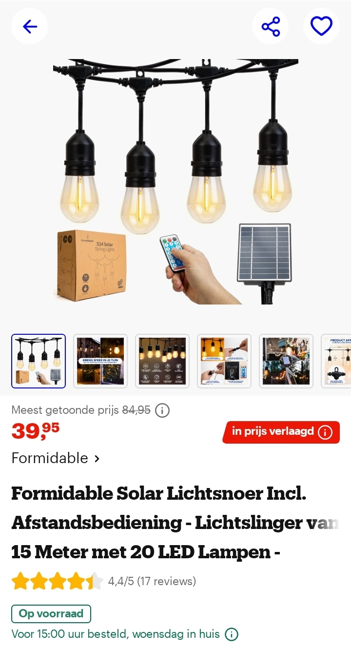 Formidable Solar Lichtslinger 15 Meter