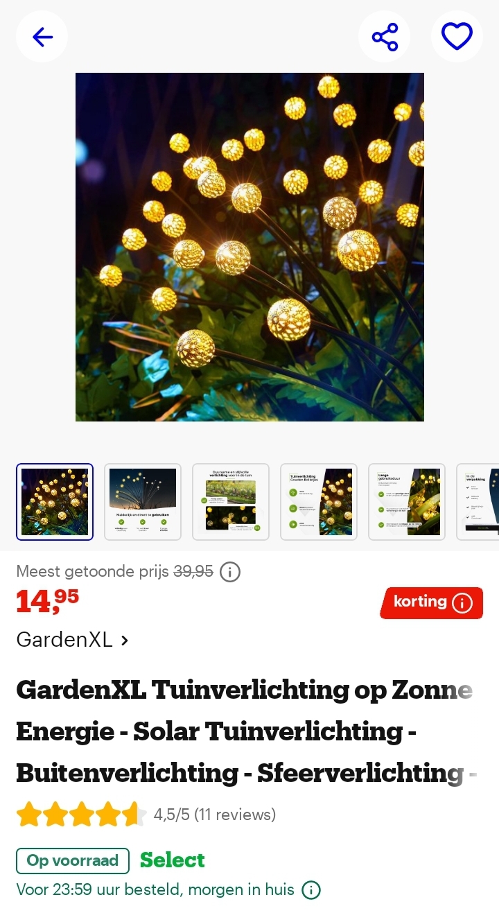 GardenXL Tuinverlichting Gouden Bolletjes