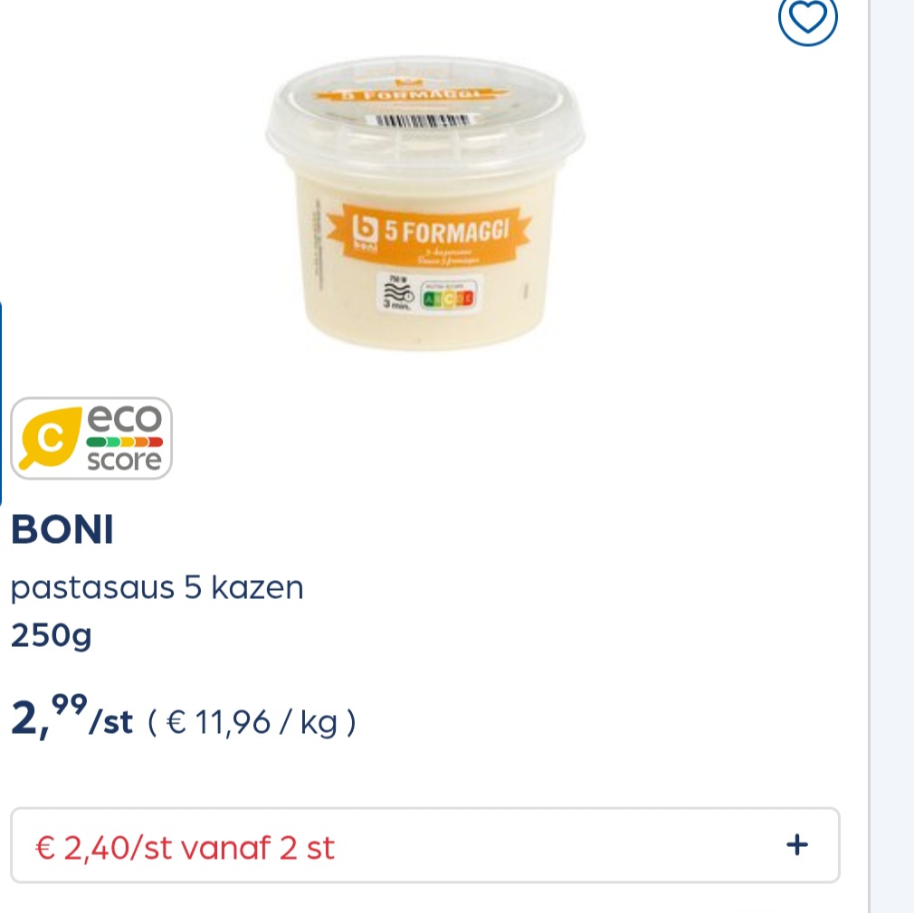 Collect&go BONI pastasaus 5 kazen 250g