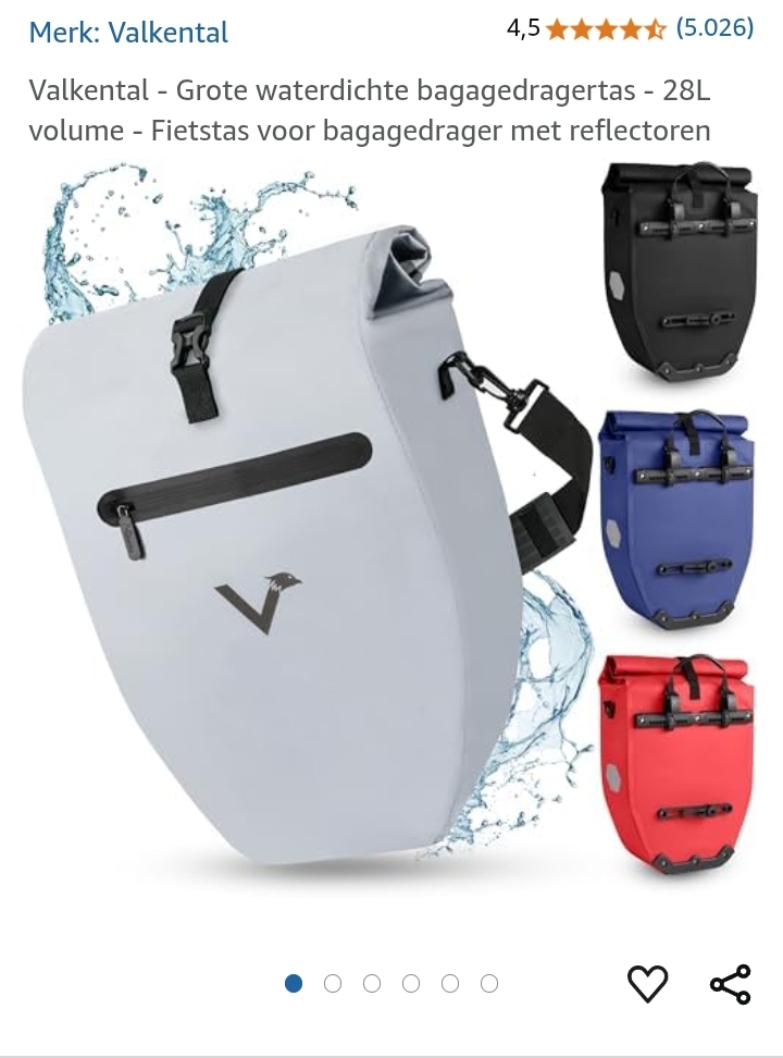 Valkental waterdichte bagagedragertas 28L