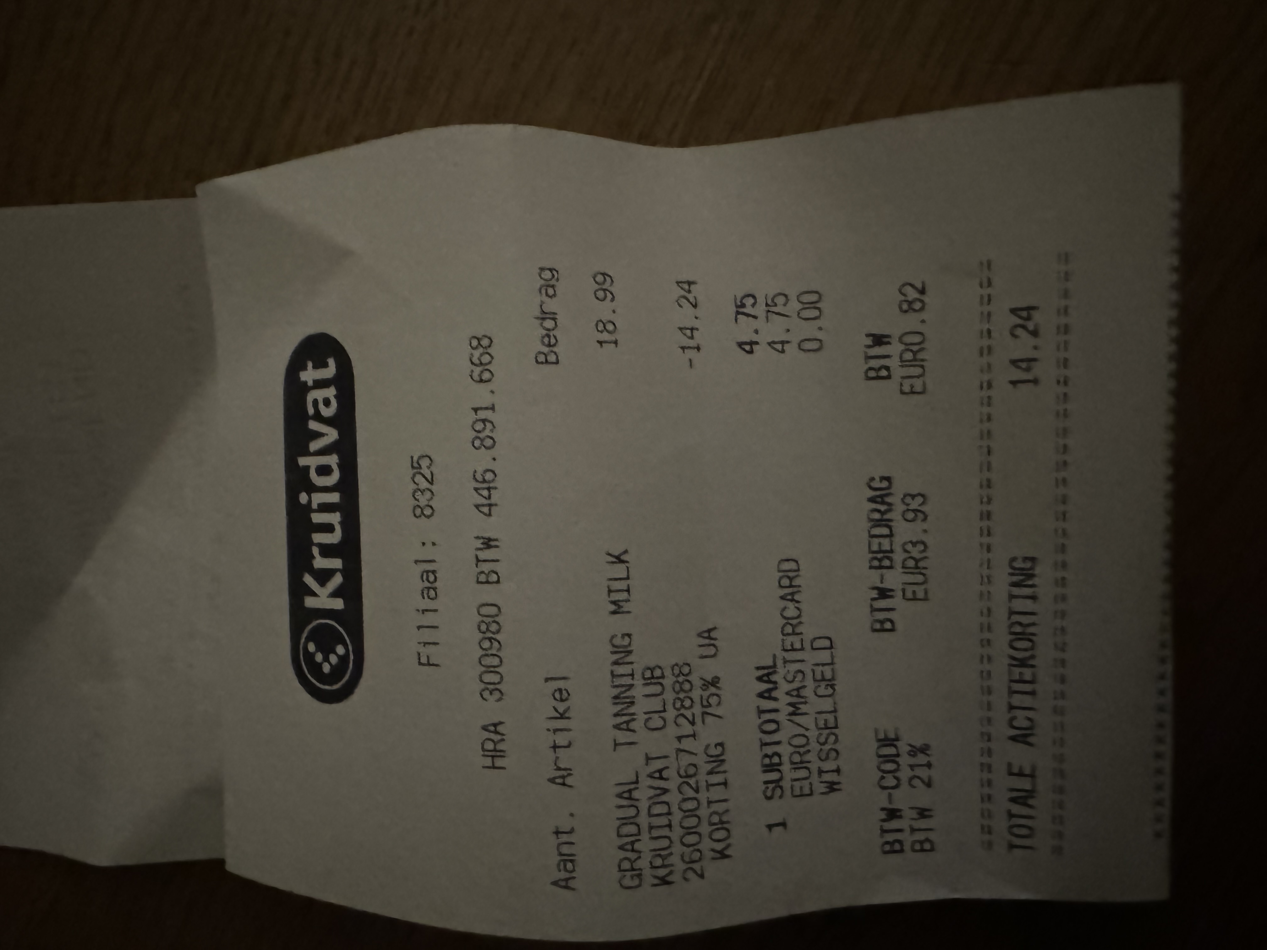 -75 op zelfbruiner bij kruidvat