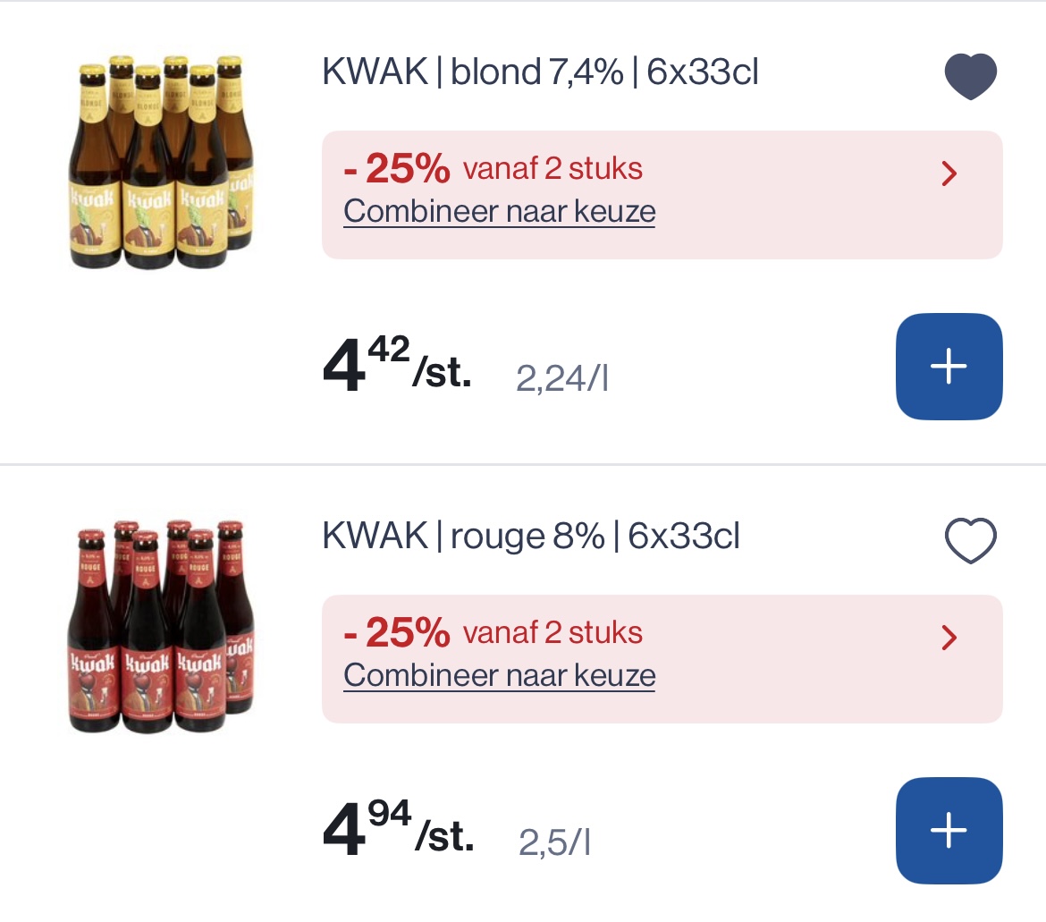 Kwak blond en kwak rouge 6x33 cl