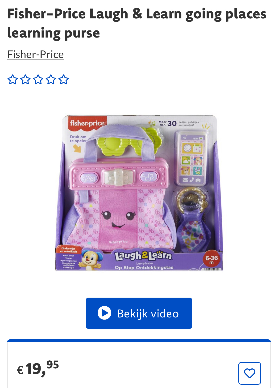 Fisher Price Ontdekkingstas €19,95