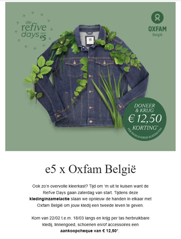 -€12,50 korting vanaf €60,00 bij E5 ✨