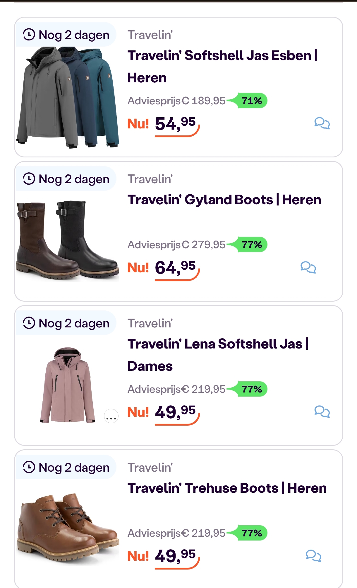 Travelin boots en kleding tot 80% korting