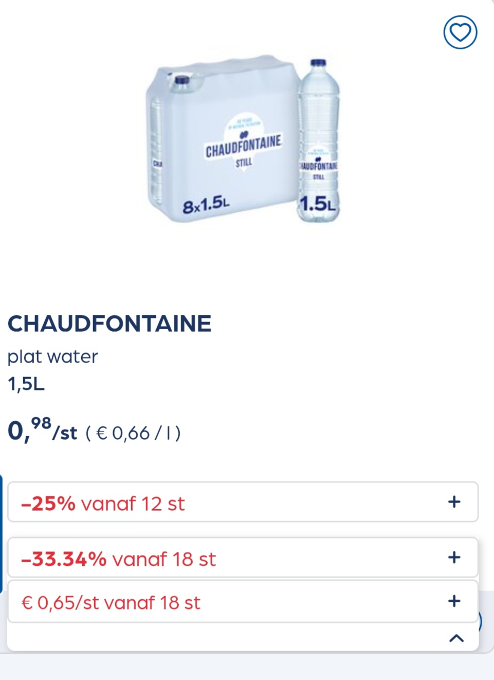 Collect&go CHAUDFONTAINE plat water 1,5L