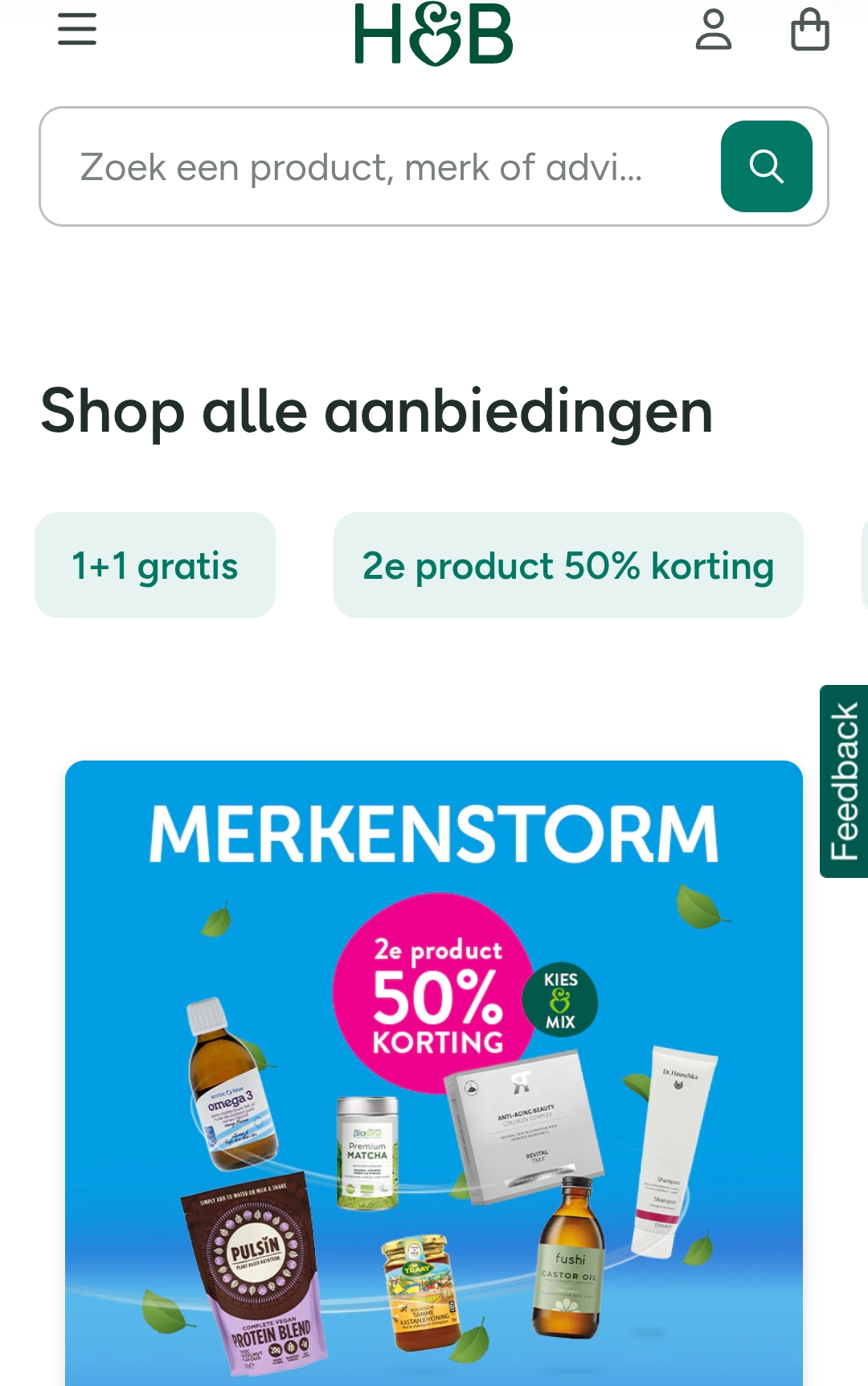 Holland and Barrett merkenstorm 50%