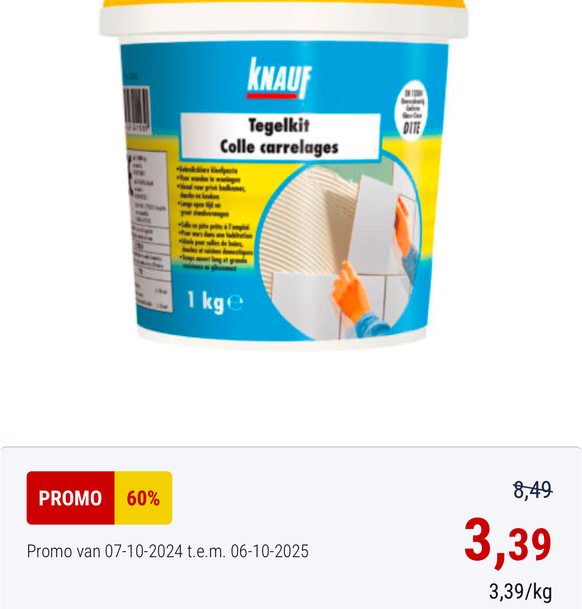 Knauf tegellijm 1kg