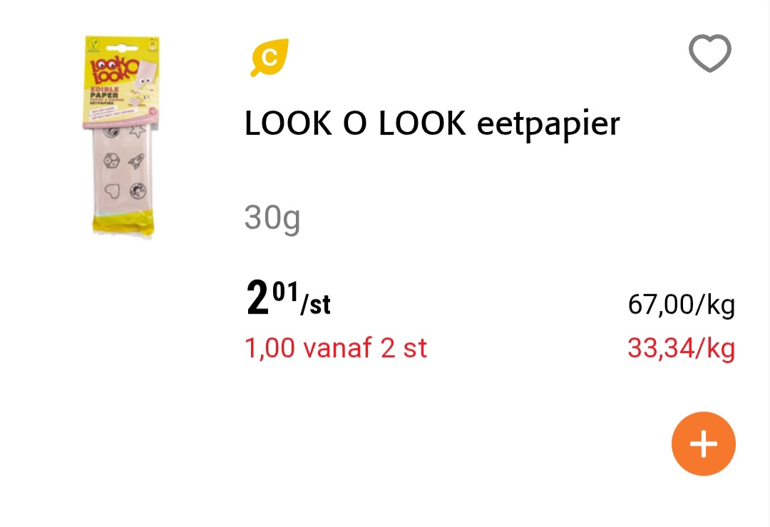 Colruyt LOOK O LOOK eetpapier 30g