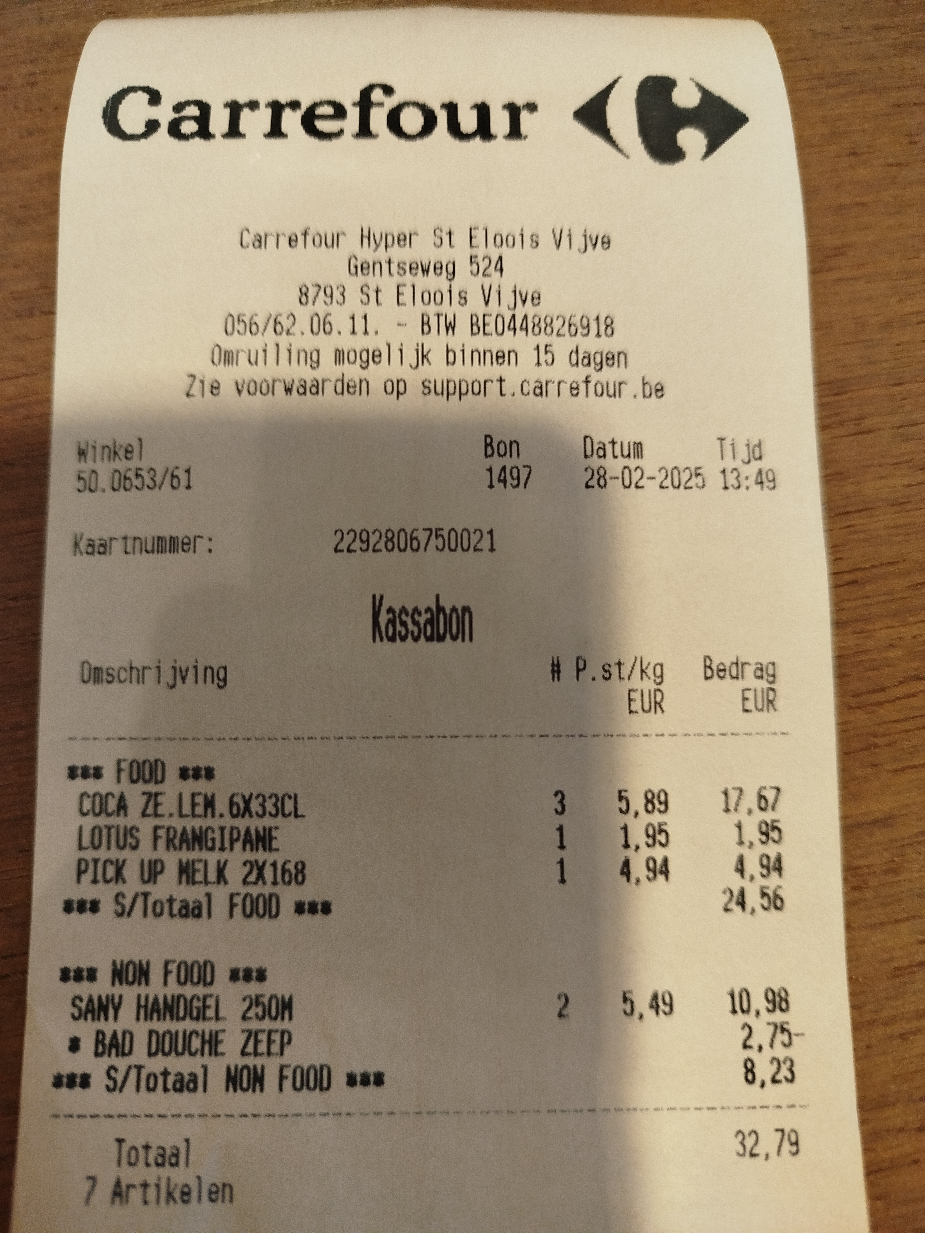 Aankoop Carrefour €4,91 korting