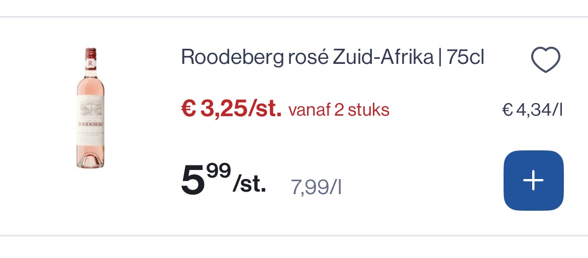 Roodeberg Rose zuid Afrika 75 cl