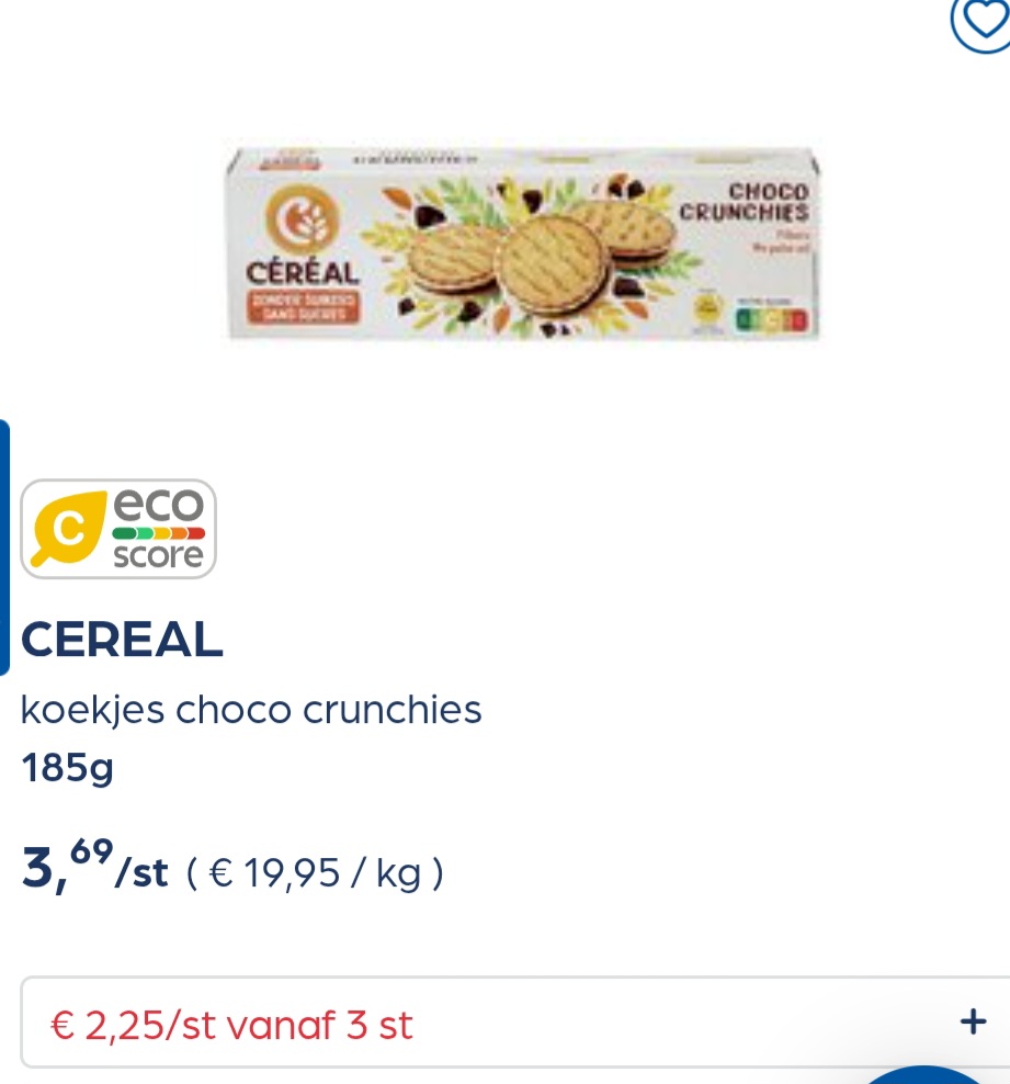 Collect&go CEREAL koekjes choco crunchies 185g