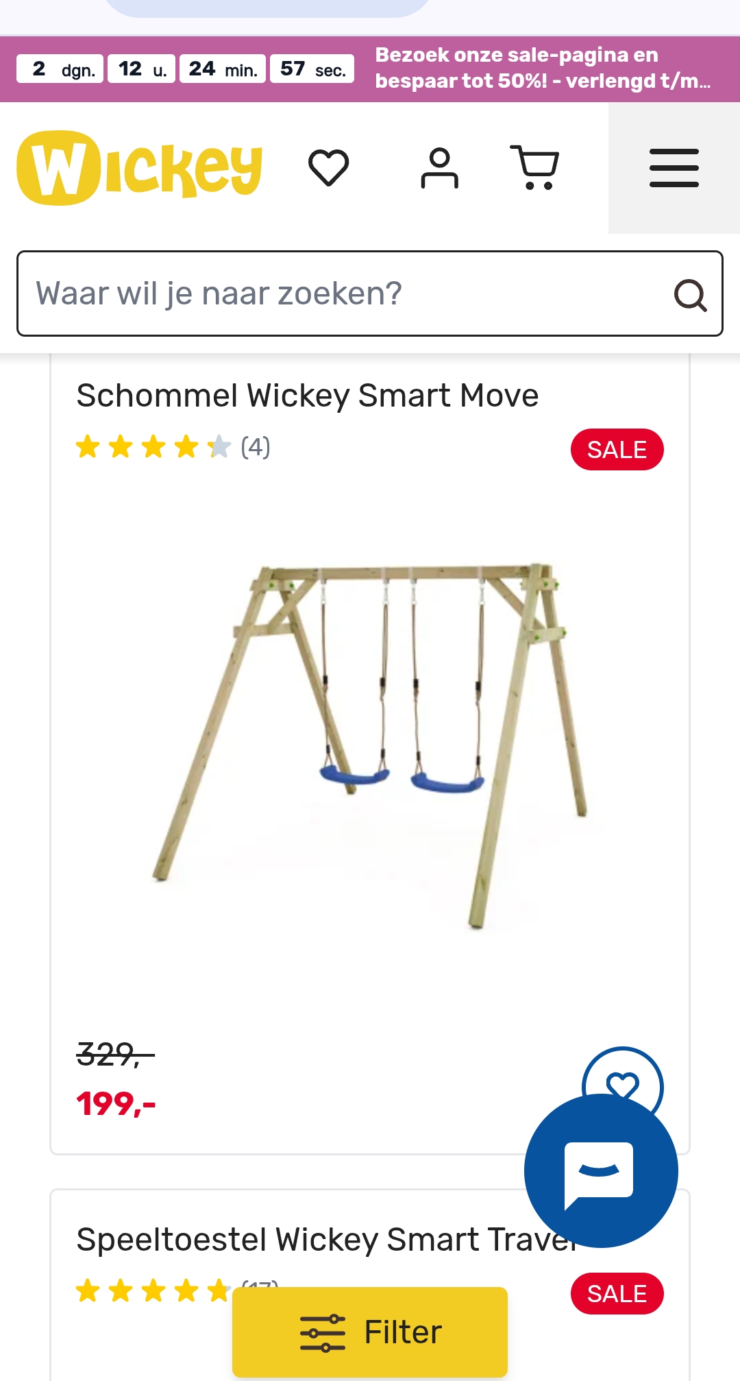 Wickey speelgoed tot 50% korting