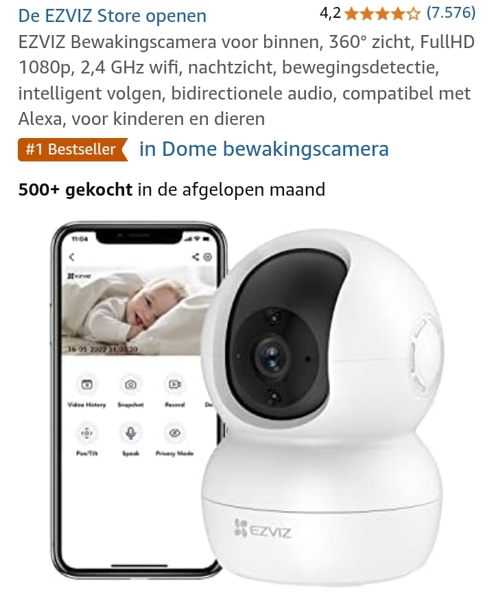 EZVIZ TY2 Bewakingscamera