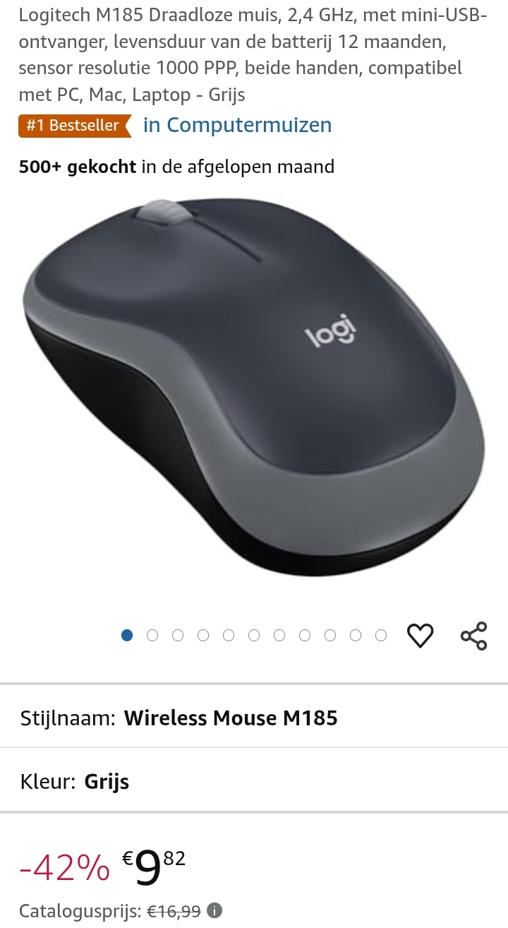 Logitech M185 Draadloze muis