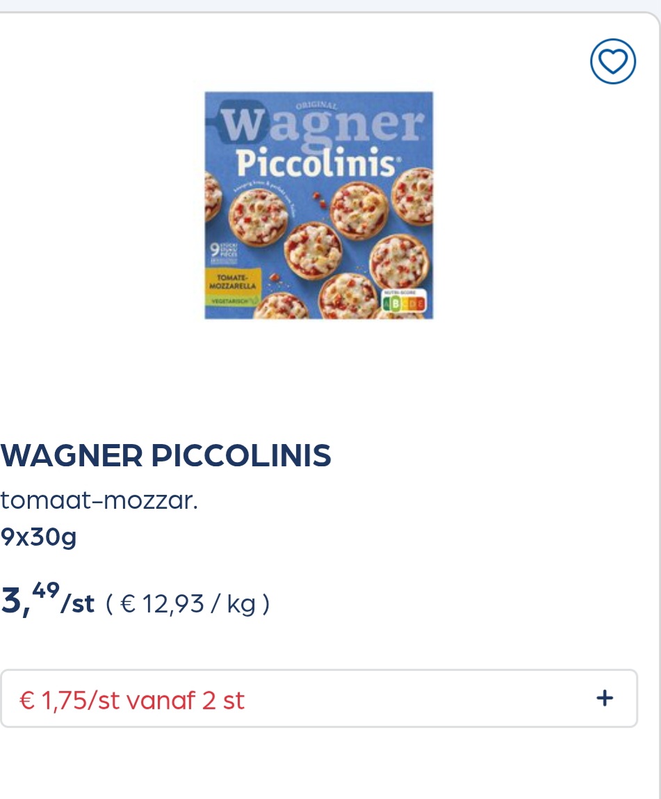 Collect&go WAGNER PICCOLINIS tomaat-mozzar. 9x30g