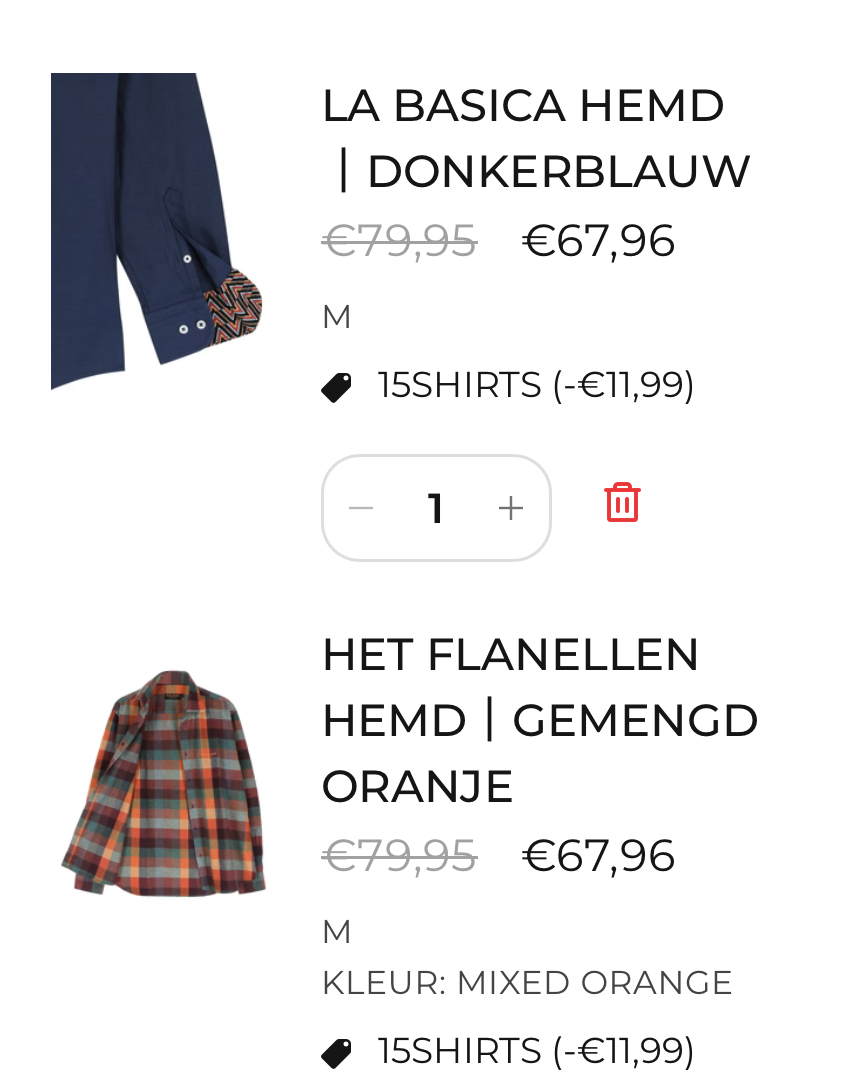 Hemden blackandgold