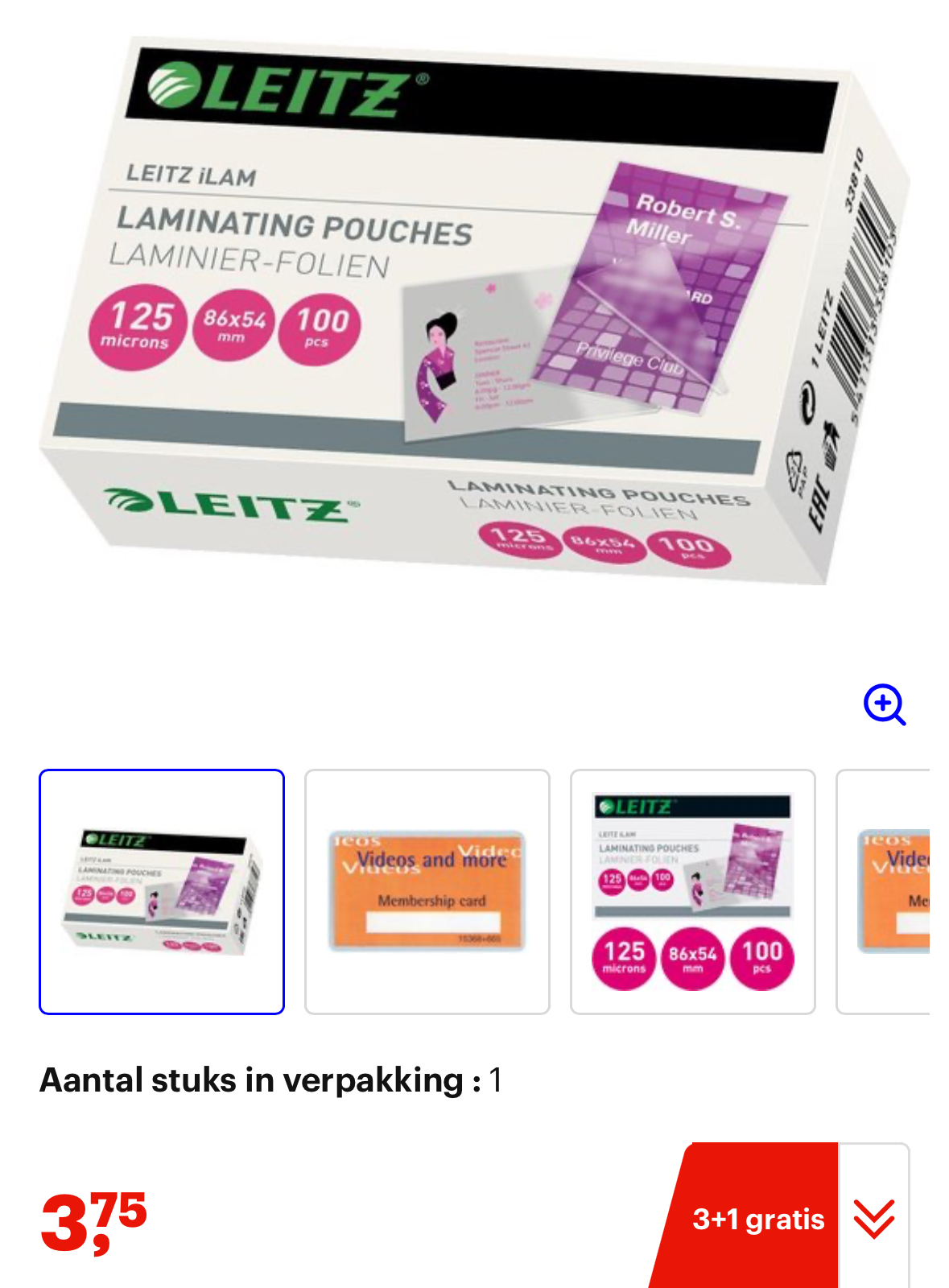 Lamineerhoezen visitekaartje