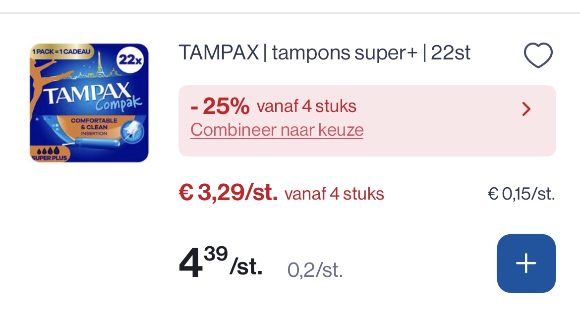 Tampax tampons super + 22 st