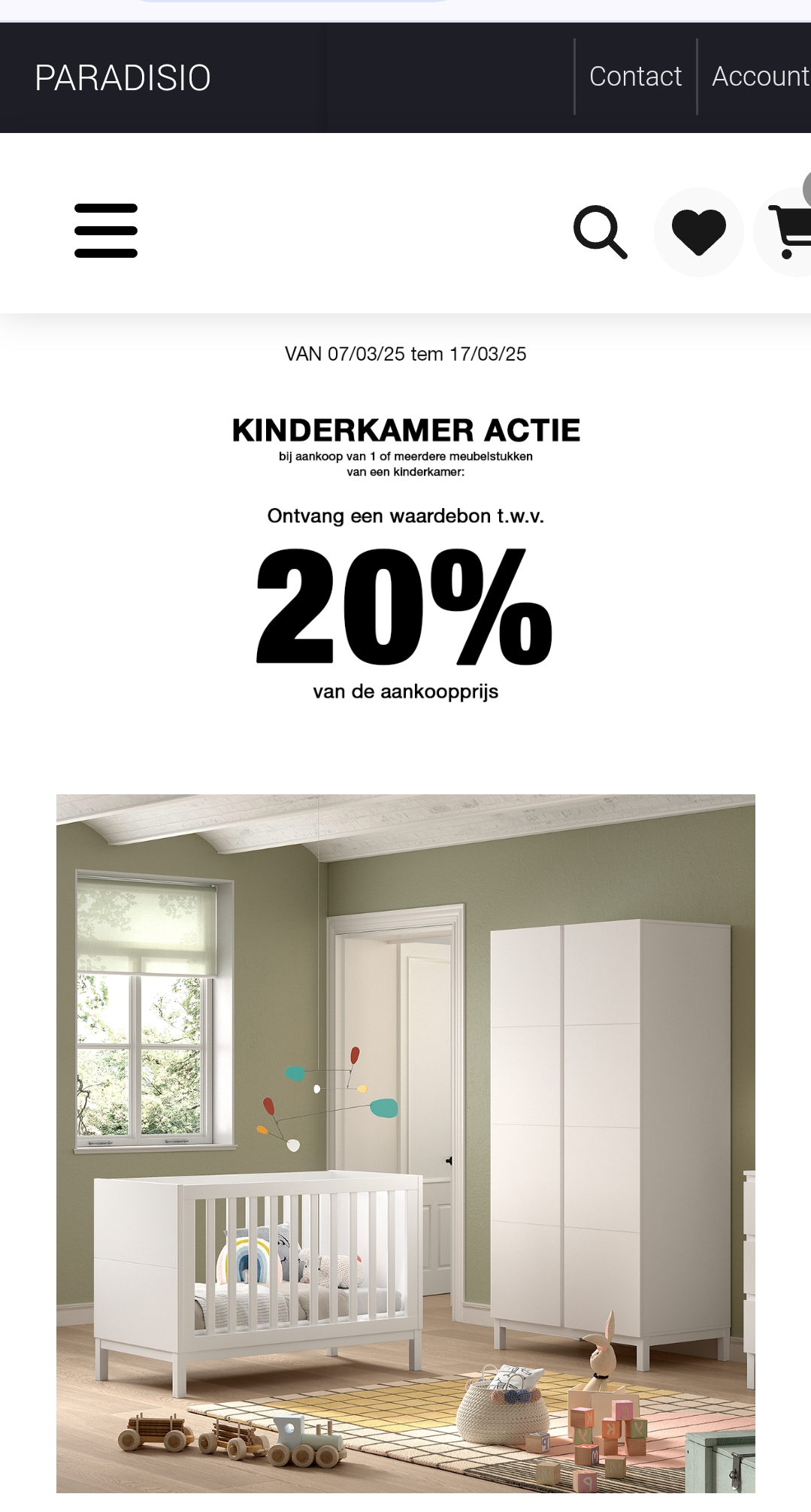 KINDERKAMER ACTIE 🛌🏼 Paradisio