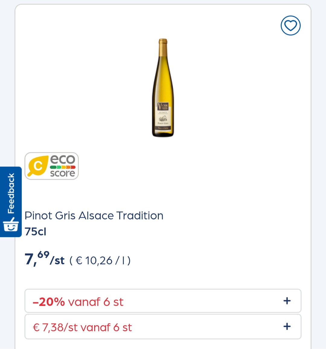 Collect&go Pinot Gris Alsace Tradition 75cl