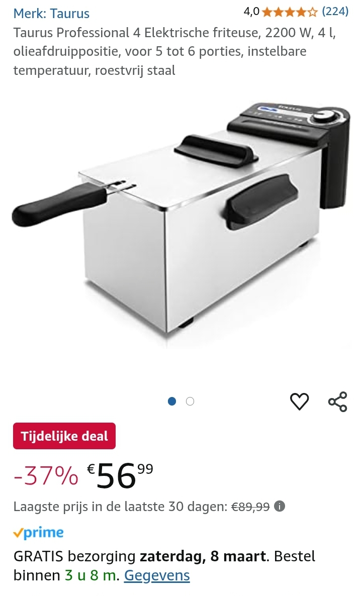 Taurus Professional 4 Elektrische friteuse