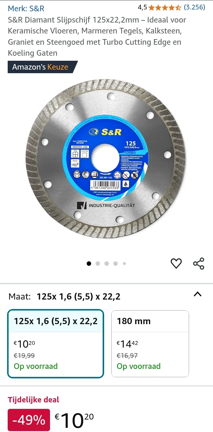 S&R Diamant Slijpschijf 125x22,2mm