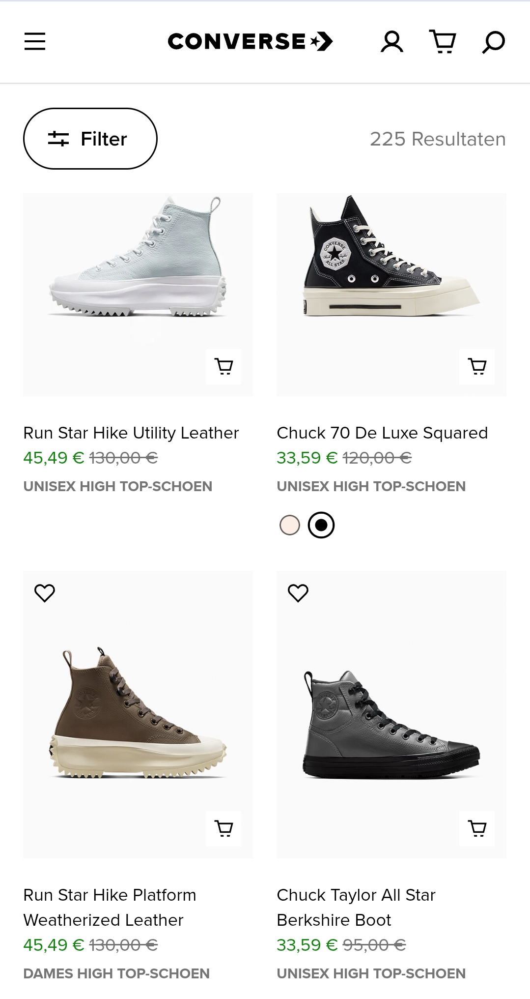 Converse sale tot 70%