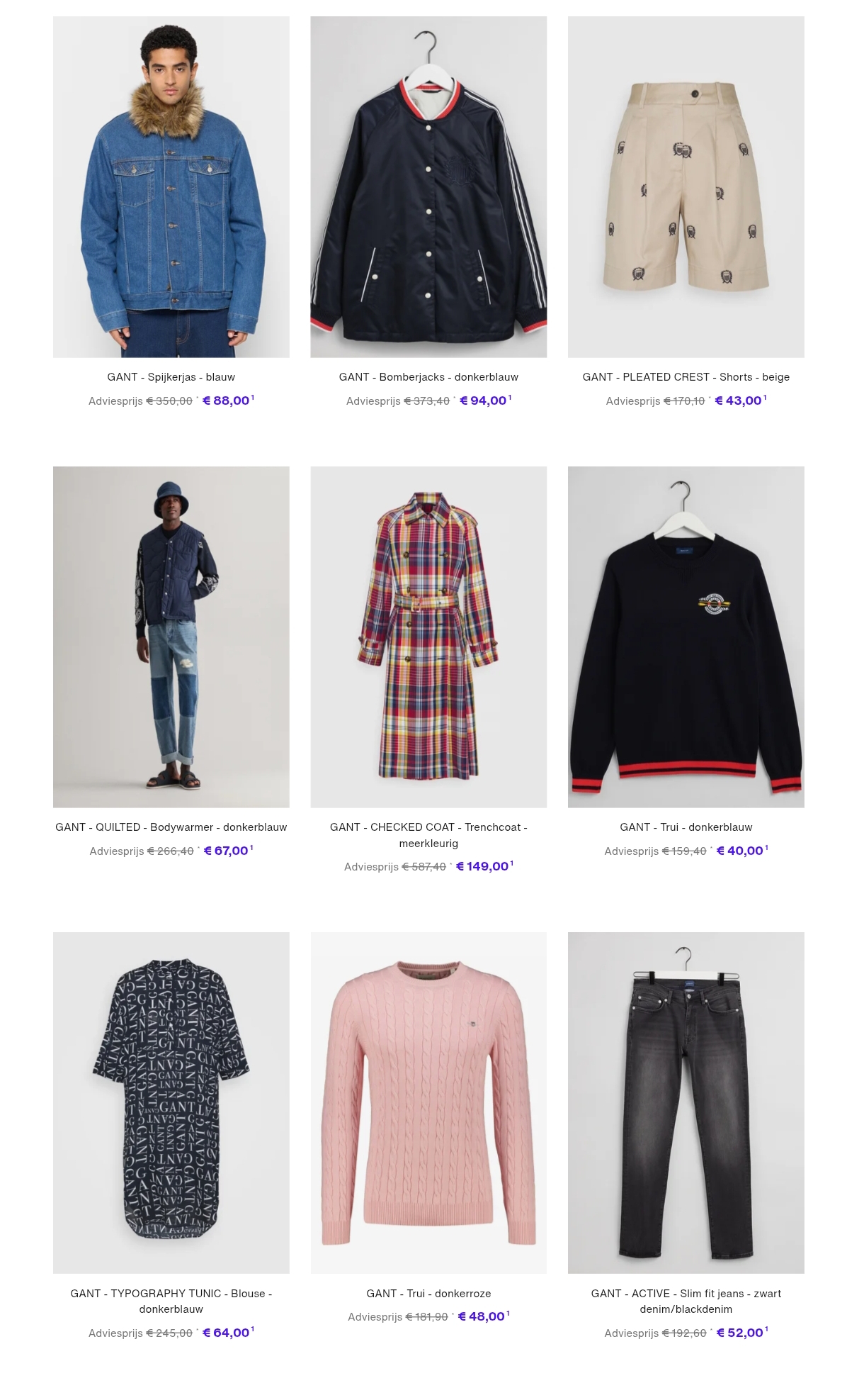 GANT kleding tot wel 75% korting