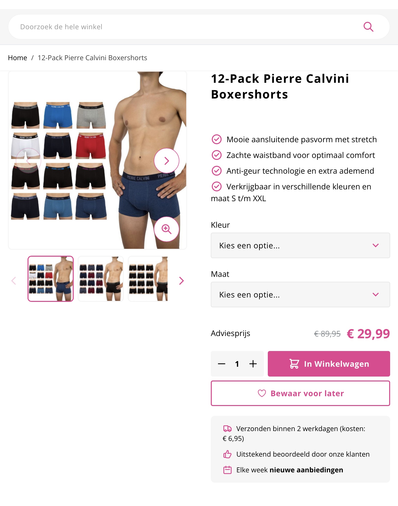 12-Pack Pierre Calvini Boxershorts